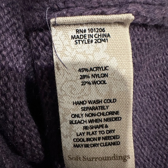 Soft Surroundings Deep Purple Cable Knit Top - Picture 4 of 5